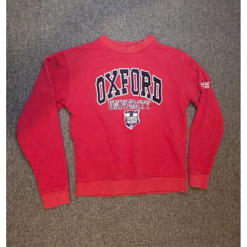 OXFORD UNIVERSITY Official Sweatshirt Twilled Stitched Small College Red Jacket
